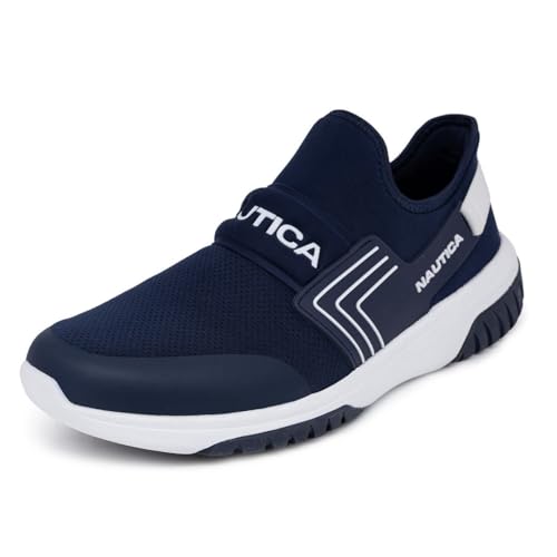 Image of Nautica Men's Slip-On Sneakers - Casual Fashion Shoes for Walking, in Medium & Wide Widths