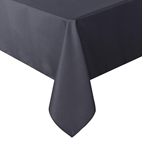 Image of Sancua Rectangle Tablecloth - 70 x 108 Inch, Grey, Polyester, Stain & Wrinkle Resistant, Perfect for Dining Table, Buffet, Parties, Camping