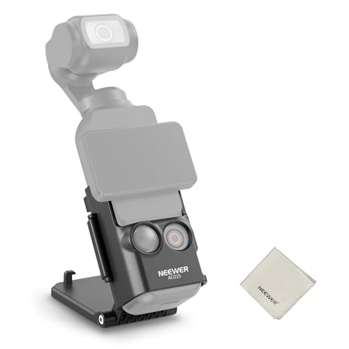 Image of NEEWER Basics Magnetic Mount Stand Compatible with DJI Osmo Pocket 3 & Creator Combo, Multifunctional Accessories Expansion Adapter Bracket, 180 Tilt Plastic Camera Holder with Cleaning Cloth, AC015
