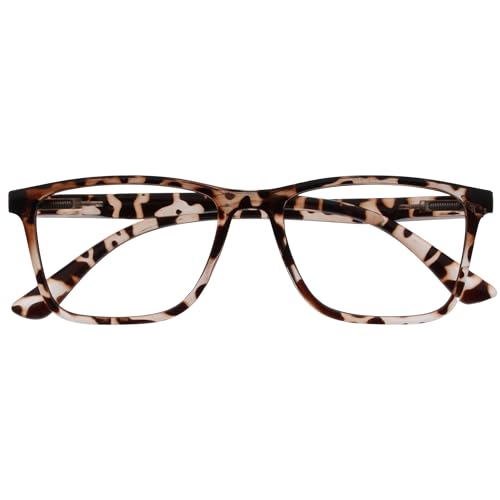 OPULIZE NYX Reading Glasses with Blue Light Blocking for Women Men Rectangular Frame with UV & Eyestrain Protection Anti-Glare Computer Gaming Glasses Brown Tortoiseshell +1.5 (Pack of 1)