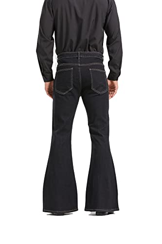 Men's Relaxed Vintage 60s 70s Bell Bottom Stretch Fit Classic Comfort Flared Flares Retro Leg Disco Denim Jeans Pants4