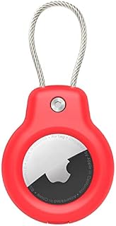 Compatible with Apple AirTag Secure Holder with Wire Cable, 4 Pack Air Tag Lock Case Keychain Key Ring Key Chain Luggage tag for Keys, Luggage & More Men Women's Keyrings & Keychains