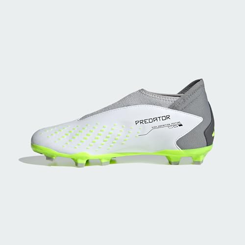 adidas Predator Accuracy.3 Laceless Firm Ground Football Shoes, FTWR White/core Black/Lucid Lemon, 10.5 UK Kids2