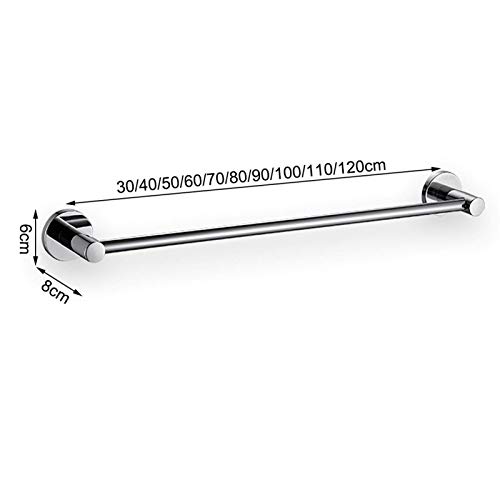 Porte-serviettes mural de 60cm en acier inoxydable rond suspendu - 7