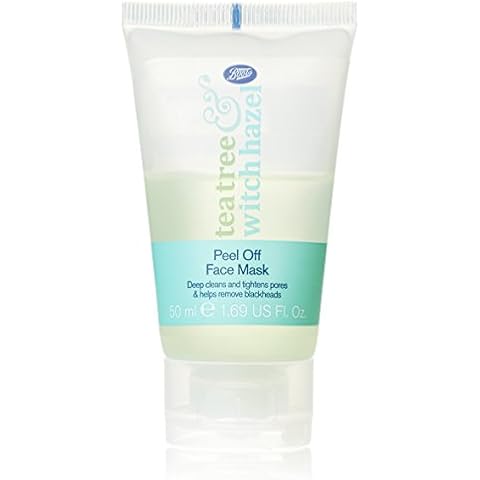 Boots Tea Tree Witch Hazel Peel Off Face Mask-Deep Cleans & Tightens Pores & Helps Remove Blackheads 50ml Cover