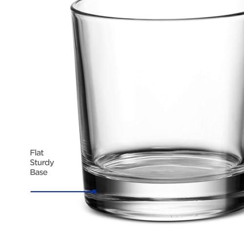 Image of Florion Fashioned Italian Whiskey Glass - Heavy Base Rocks Barware Glasses for Scotch, Mixed Drinks, Wine, Bourbon, Juice, Water and Cocktail Drinks (Pack of 4)