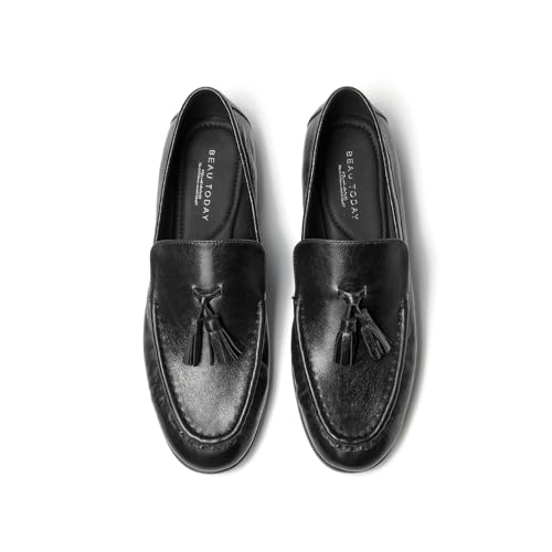 Image of BEAU TODAY Suede Tassel Loafers for Women, Slip On Flats Shoes Women Comfortable, Lightweight Ladies Loafers Shoes Dress Casual Business Driving Moccasins for Work