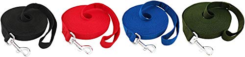 Image of 20 Feet Dog Leash Nylon Training Leash Dog Traction Rope Red Dog Leashes for Small Dogs, Great for Dog Training, Play, Camping or Backyard. (1 Inch Wide) (Red, 20 FT)