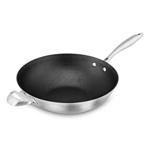 Scanpan CX+ 12.5″ Nonstick Wok – Stratanium Plus Nonstick Stir Fry Pan – 5-ply Stainless Steel