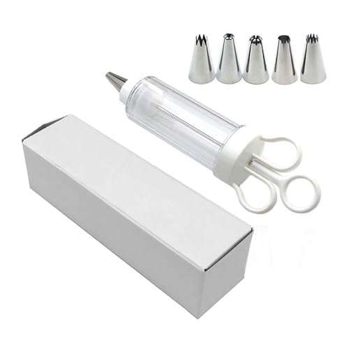 gifthub Kit de confeiteiro de cupcake branco, fácil de usar, injetor de cupcake reutilizável de plás