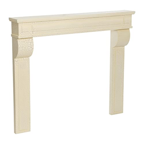 Image of Creative Co-Op Lodge Decorative Fireplace Mantel, Distressed Cream