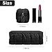 E-Tree Makeup Brush Bag Small Make up Pouch for Purse Quilted Cotton Cute Travel Size Toiletry Cosmetic Case Holder Organizer (Black)