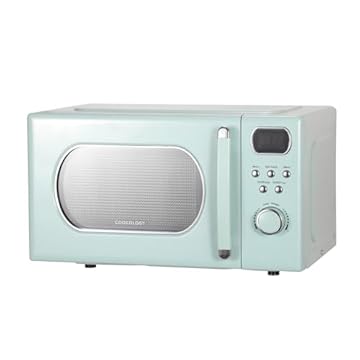 Cookology RETDD20MG Freestanding Retro Microwave - 20 Litre Capacity - With 25.5cm Turntable - 800W Microwave - 8 Auto Cooking Programs - 5 Cooking Power Levels - Defrost Setting - Mint Green