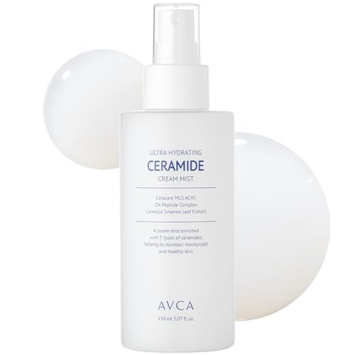 AVCA Ultra Hydrating Ceramide Cream Mist – Milky Face Mist with 5 Ceramides for Deep Moisture...