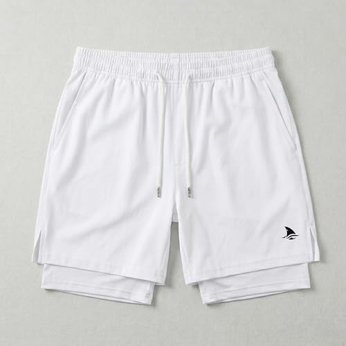 Image of Boldshark Men's 2-in-1 Running Shorts with Inner Compression Layer, Quick-Dry Sports Shorts with Phone Pocket for Gym, Running & Training
