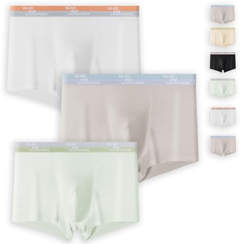 Men's Breathable Boxer Briefs, Bubble Cotton Men's Boxer Briefs Breathable Sweat Absorbent