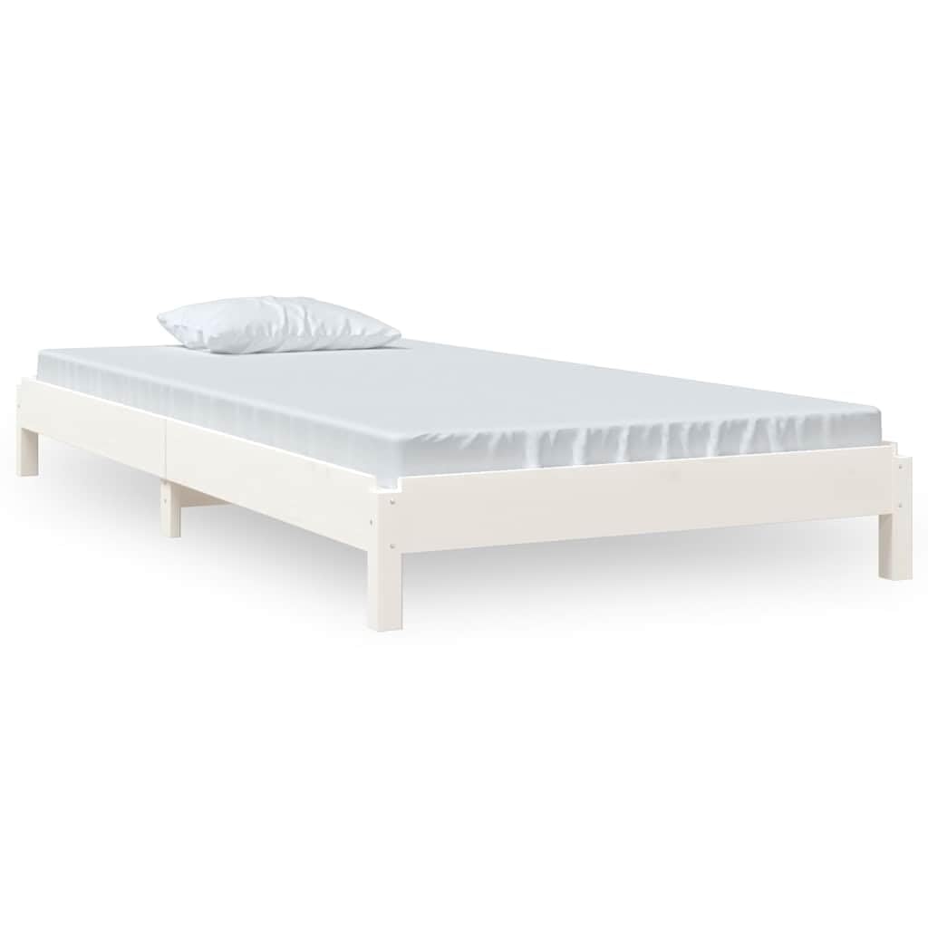 Stapelbett Weiß 90x190 cm Massivholz Kiefer mit Lattenrost