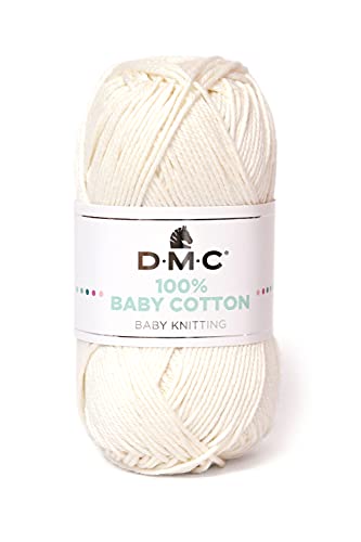 DMC - 100% Baby Cotton - Fil à tricoter - 100% coton | Spécialement conçu pour les bébés et la réalisation de layette | Doux et confortable | Pelote de 50 g - 106 m | 27 coloris disponibles
