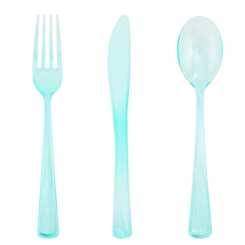 WDF 180 Pieces Green Plastic Silverware …