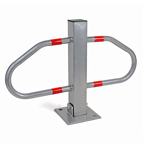 WilTec XPOtool Borne de Parking Rabattable Barrière de Parking avec 3 clés Acier Poteau de stationnement