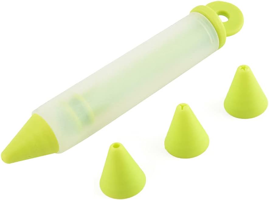 AKOAK 4 Pcs/set Cake Decoration Pen Silicone Jelly Pen Cream Pastry Chocolate Jam Syringe DIY Personalized Kitchen Baking Decoration Accessories (Green)