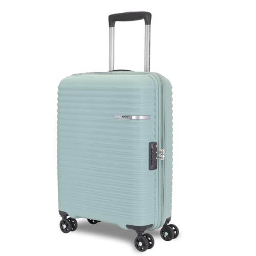 Image of American Tourister Liftoff+ | Small Size Cabin Trolley Bag (55 cm) for Travel | 360 8 Wheel Travel Luggage | Hard Case Polypropylene (PP) Suitcase | Mounted TSA Lock | Seafoam Blue