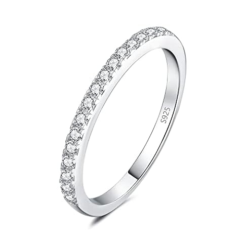 JewelryPalace Moda Biżuteria Klasyczna 1,5 mm Moissanite Obrączka Obrączki damskie Srebro 925 dla kobiet Pierścień do łączenia Pierścień Half Eternity Obrączka Wąska 60