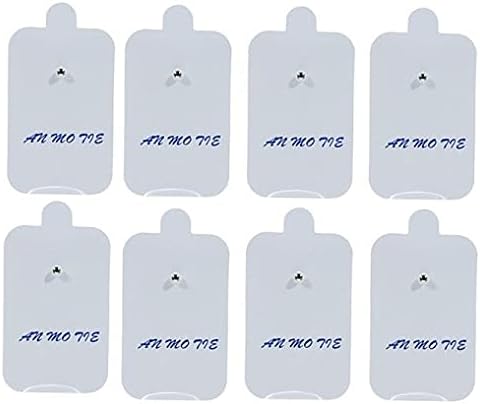 AGAM Digital Therapy Machine Electrodes Reusable TENS Unit Pads – Rectangle Shaped Electrodes Replacement Pads, Strong Stick Gel, Universal Compatibility for Muscle Relief & Pain Therapy (8-Pack)