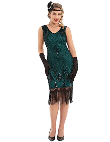 Image of PrettyGuide Women 1920s Gatsby Cocktail Sequin Art Deco Flapper Dress