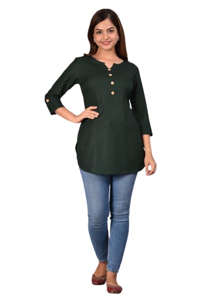 Image of Women's Rayon Straight Solid Casual Top /Kurta