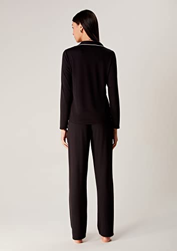 Pijama Feminino Longo Com Botões - Preto M