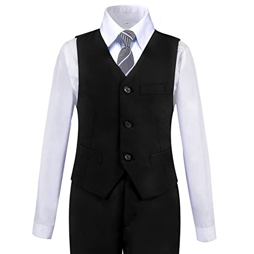Boys Suits Kids Black Tuxedo Suit Set Size 14 Toddler Formal Wear For Boys Dress Clothes Wedding Outfit #TOP3