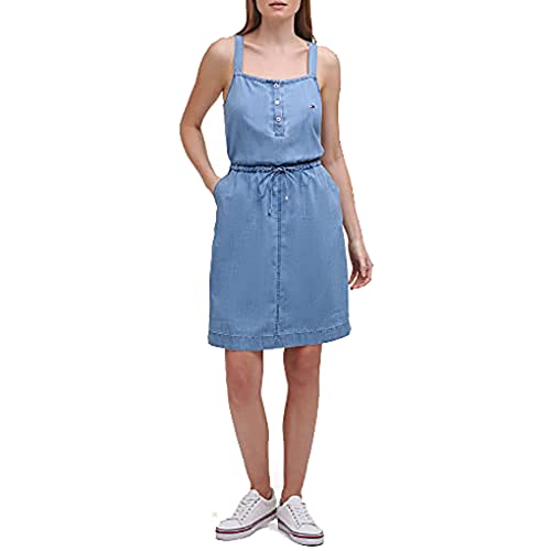 Tommy Hilfiger Damen Casual Sleeveless Chambray Mini Dress Lässiges Kleid,...