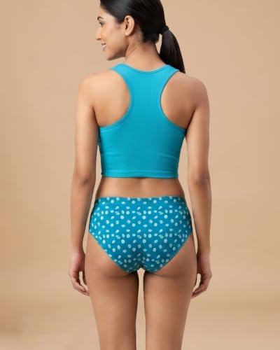 Image of URBAN ADVENTURE Women's Cotton Printed High Waist Full Coverage Briefs | Soft & Stretchable Everyday Hipster Panties | Breathable Comfort Fit | Pack of 3