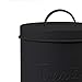 Amici Pet Retro Metal Storage Canister Treats Jar, 72 Fluid Ounces, Matte Black