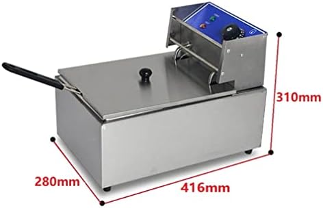 Electric Fat Fryer Deep Fryer Commercial Stainless Steel Chip Fryer Fat Tank 10L 2500W with Lid