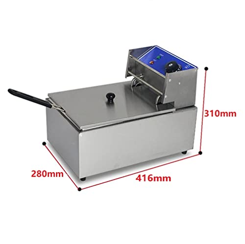 Electric Fat Fryer Deep Fryer Commercial Stainless Steel Chip Fryer Fat Tank 10L 2500W with Lid - Image 4