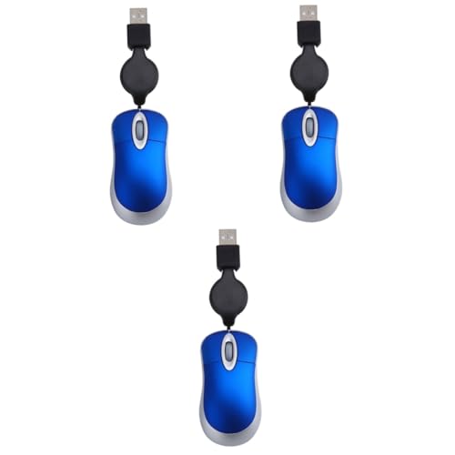 Ratón USB mini retráctil OSALADI azul, ideal para trabajar en movilidad con portátil
