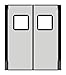 Chase Doors - 6096RD25CGR - Polyethylene Swinging Door, Cloud Gray; Number of Doors: 2, 5 FTW x 8 ftH