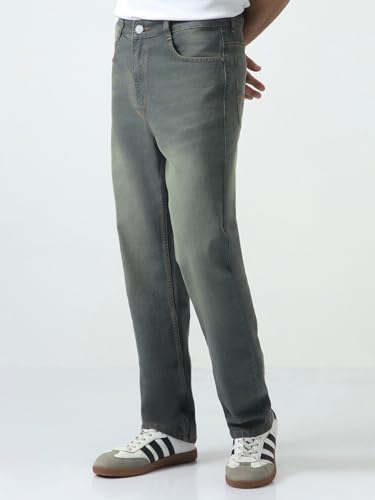 Image of Urbano Fashion Men's Straight Fit Heavy Washed Jeans Stretchable