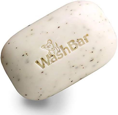 WashBar Natural Dog Shampoo Bar - Natural Bar Soap and Dog Shampoo for Allergies and Itching and Sensitive Skin, Easier to Use Than Liquid Shampoo with No Plastic Bottle Waste, Single Pack