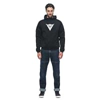 Dainese - Daemon X Safety Hoodie Full Zip, Motorrad Fleecejacke, Mesh Gewebe, Schulter Und Ellbogenprotektoren, Herren Motorradjacke, Schwarz/Schwarz/Weiß, 54 – Ansicht 5