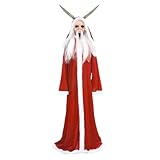 Spookyxcos Adult Christmas Santa Clause Krampus Costume Outfits with Mask Robe Fullset for Xmas Halloween Cosplay (red(with Mask), X-Large(Height:180cm-190cm))