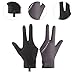 RNXRZANK 3 Finger Billiard Gloves for Indoor Use Separate Finger Design Lightweight Mitts for Men, Gray Left Hand