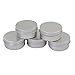 CTKcom 1-Ounce Metal Tins Screw Top Flat Aluminum Silver Slide Round Tin Containers For Lip Balm,Crafts,Cosmetic,Candles,Travel Storage Kit (Pack of 10)
