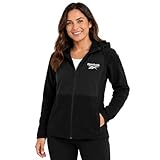 Reebok - chamarra de forro polar ligera y súper suave con forro polar para mujer, chamarra de invierno con capucha y...