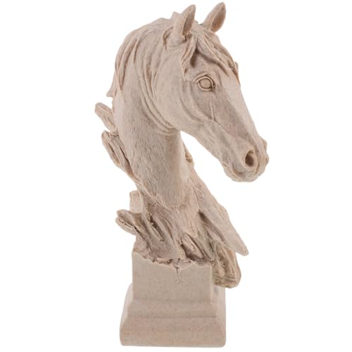Figurine tête de cheval en résine pour décoration de bureau élégante