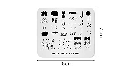 Kads Nail Art Template Christmas Rainbow Lollipop Bow-Knot Image Stamp Plate (Ch012) #TOP5