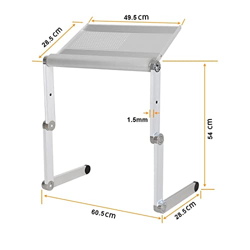 『Powseed ノートパソコンスタンド アルミ合金 折りたたみ ノートPC用ラップデスク 16インチ以下に対応 PC台 耐荷重30Kg 防錆処理 関節角度調整 滑り止め マウス置き台 放熱用通気孔付き』の2枚目の画像