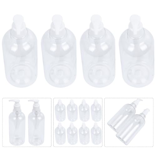 Flacons-pompes à shampoing 500ml en PET transparent réutilisable lot de 8